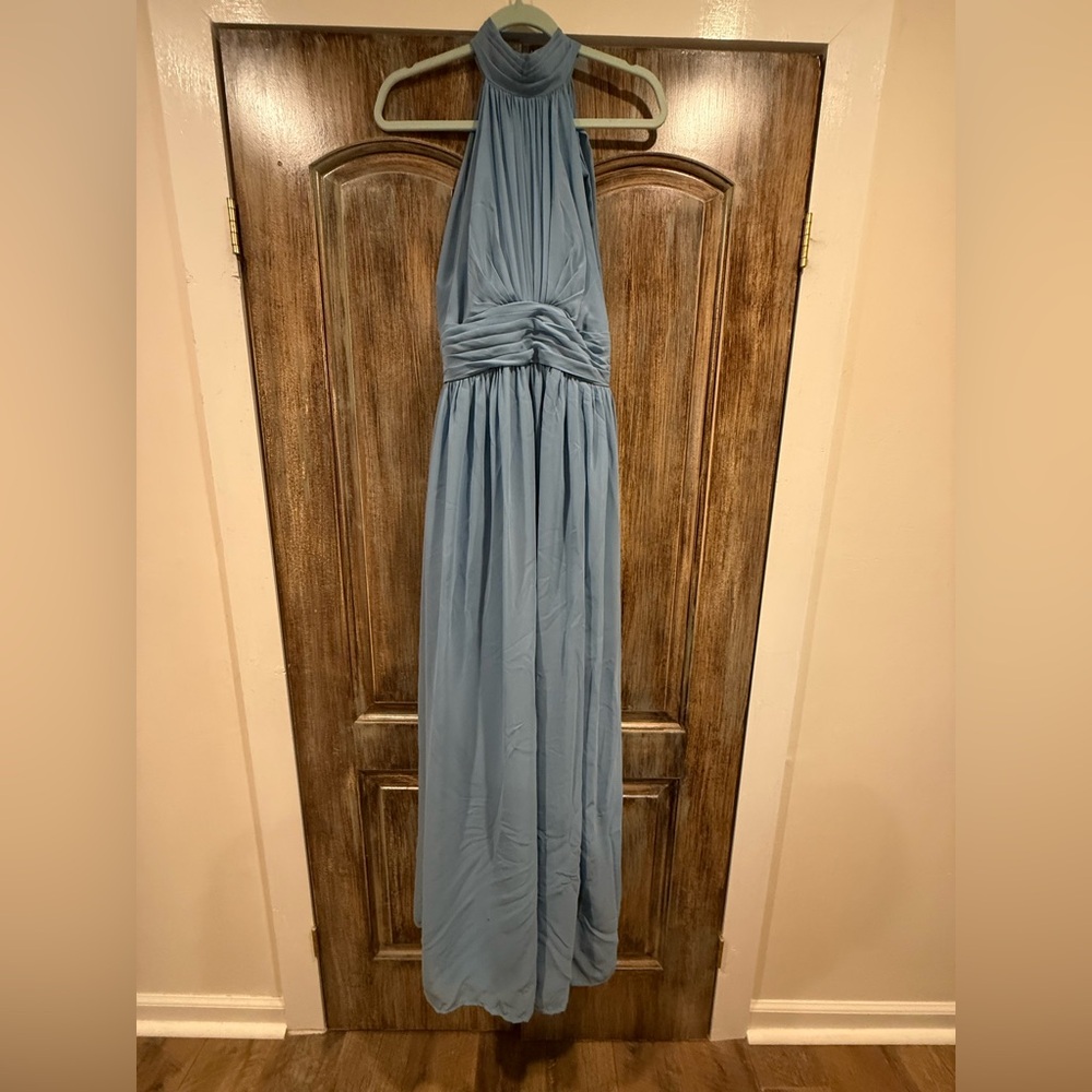 Azazie Steel Blue Bridesmaids Dress